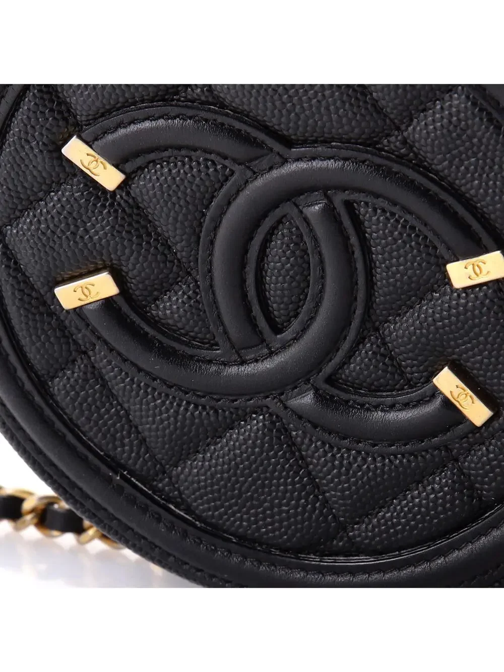Chanel Filigree Round Clutch With Chain #268057C30B